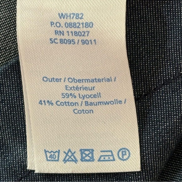 Boden Verity Chambray Denim Shift Dress, Size 4L, Neon Back Exposed Zipper - Picture 8 of 9